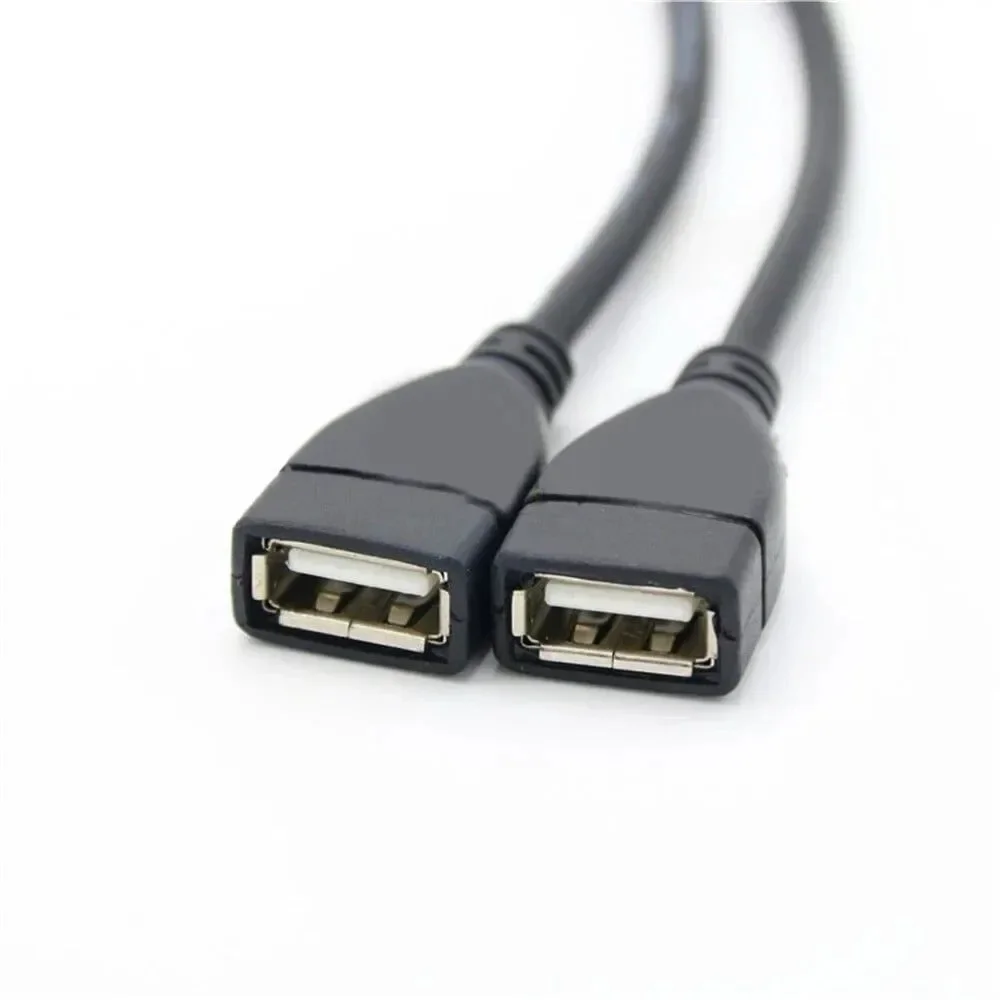2Pack USB 2.0 Male To 2 Dual Female Jack Y Splitter Hub Power Cord Adapter Cable